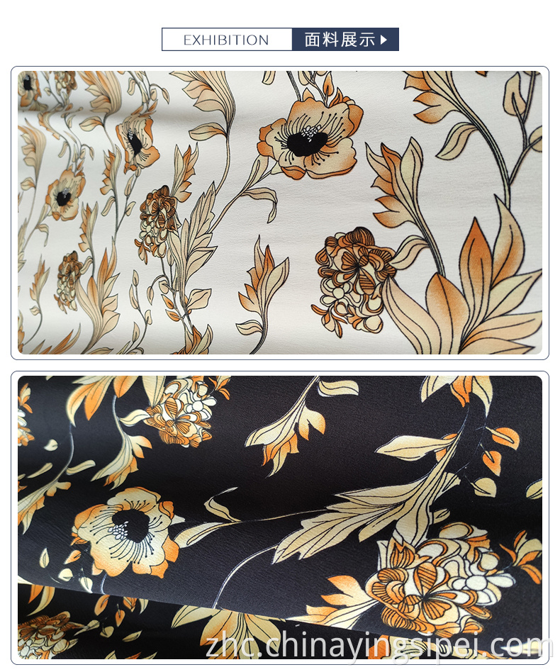 工厂价格印刷了110GSM纺织品苔藓薄饼面料出售